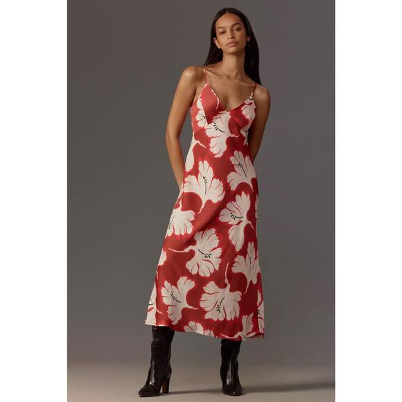 Anthropologie Dresses & Skirts - nwt by ANTHROPOLOGIE sz L Sleeveless V-Neck Slip Midi Dress